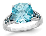 5.50 Carat (ctw) London and Sky Blue Topaz Ring in Sterling Silver
